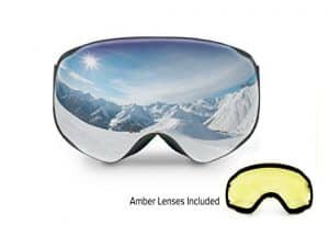 Spherion Gear Ski Goggles with a Detachable Amber Lens